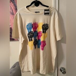 Plus Size Unisex Graphic T-Shirt with Colorful Fist Design size 2X NEW